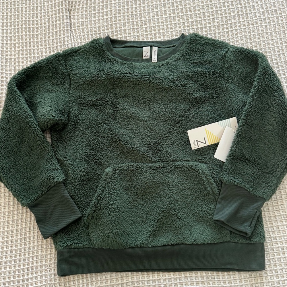 Zella Forest Green Fleece Pullover